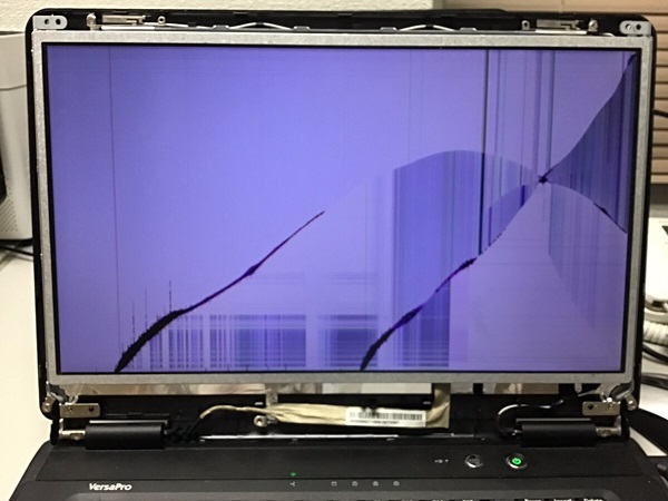 北海道恵庭市 ノートパソコンの液晶が割れた／NEC Windows 10のイメージ